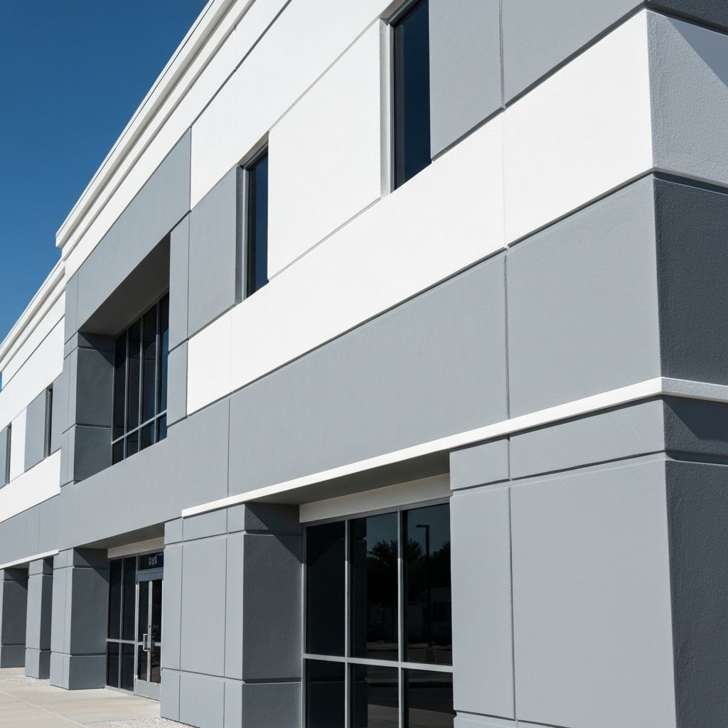 Freshly painted commercial office building exterior